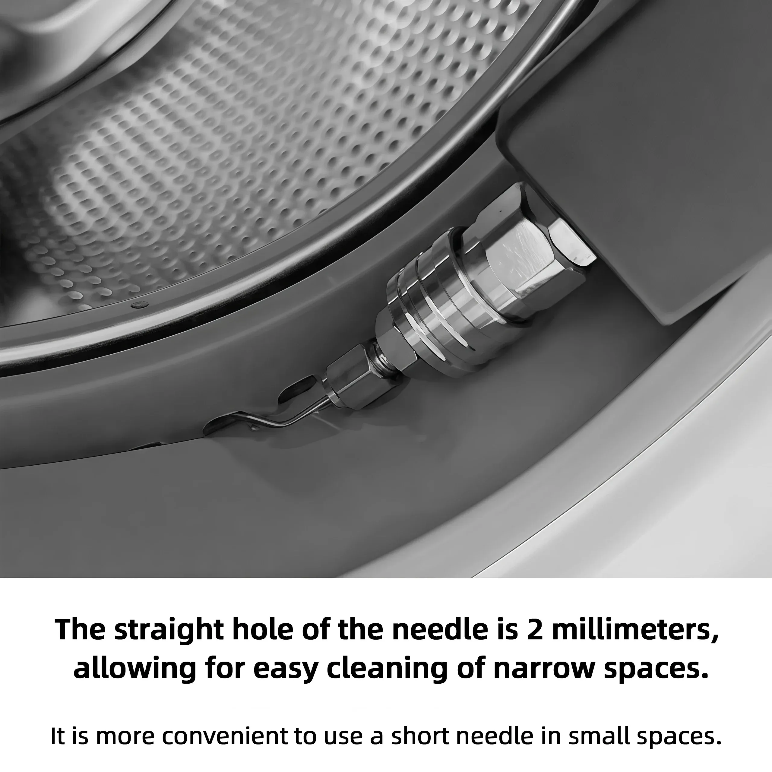 Dual-purpose 2.0mm Needle Spray Nozzle with Straight and Side Jet, Efficient Cleaner for Water Heater Tanks and Air Conditioners image 3
