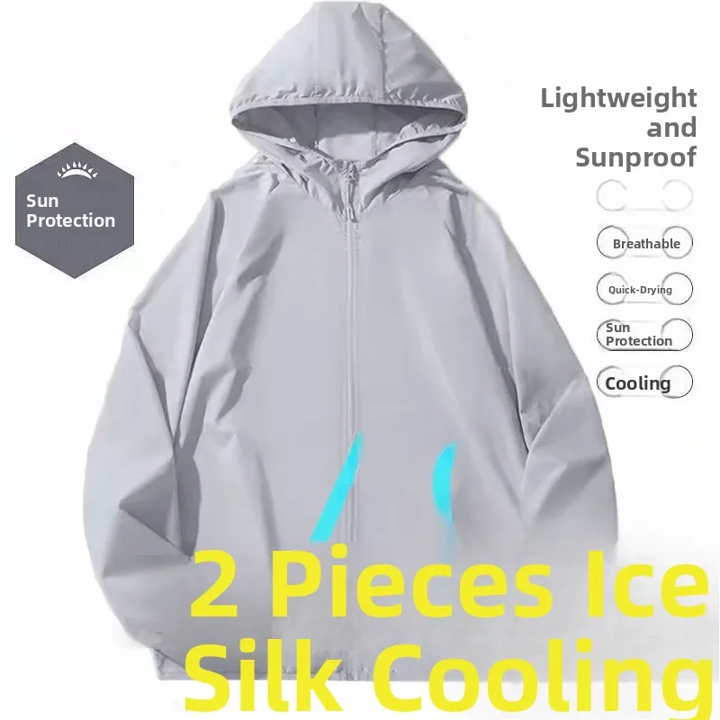 

Ультралегкий мужской летний кардиган из ледяного шелка с длинным рукавом, быстросохнущий, с защитой от солнца; женский кардиган-жакет с эффектом кондиционирования воздуха