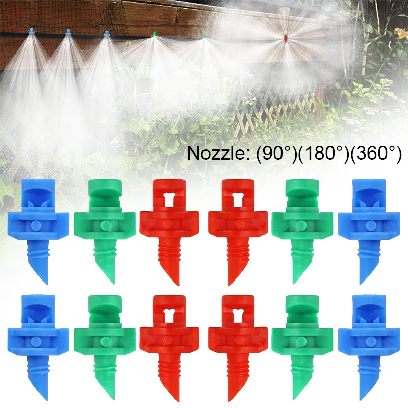 

25-75PCS 90/180/360 degree refractive nozzle nozzle threaded support frame connected to garden irrigation sprayer greenhouse