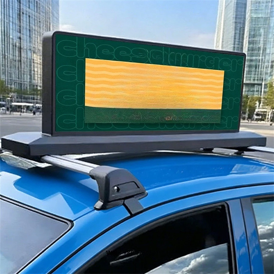 P3 programmable control outdoor taxi roof LED display, roof LED display for advertising digital signage and display