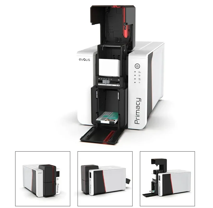 Certified Evolis Primacy2 PVC Id Card Printer Machine Business Single or Double Sided Cards Printing Ribbon Plastic Rfid ID IC