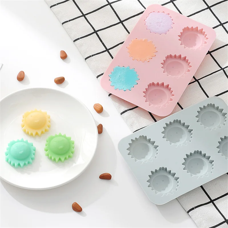 6 Even Sunflower Silicone Cake Mold Ice Cube Tray DIY Silicone Chocolate Molds Soap Mould