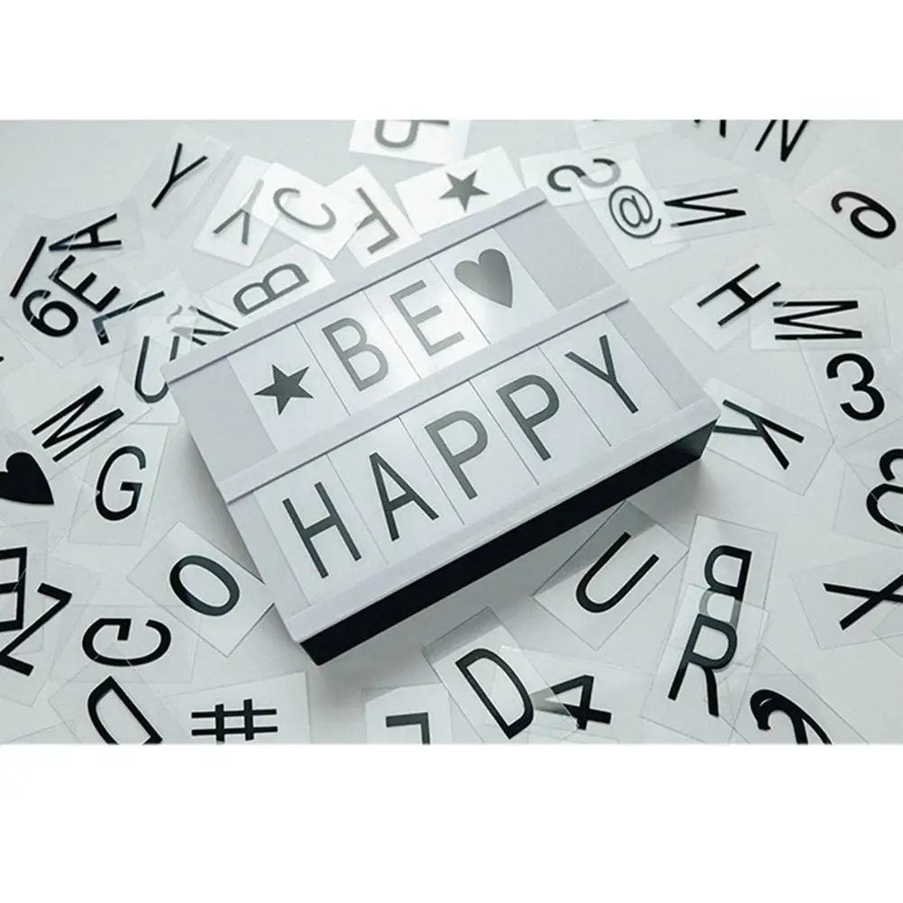 170 шт. аксессуары для световой коробки, акриловые буквы, символы для дома, кино, ночной свадебный декор, обучение алфавиту