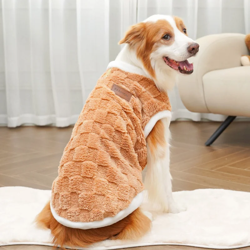 Cross-Border Pet Clothes Autumn and Winter New Cotton Clothes Plush New Clothing Golden Retriever Dog Golden Retriever