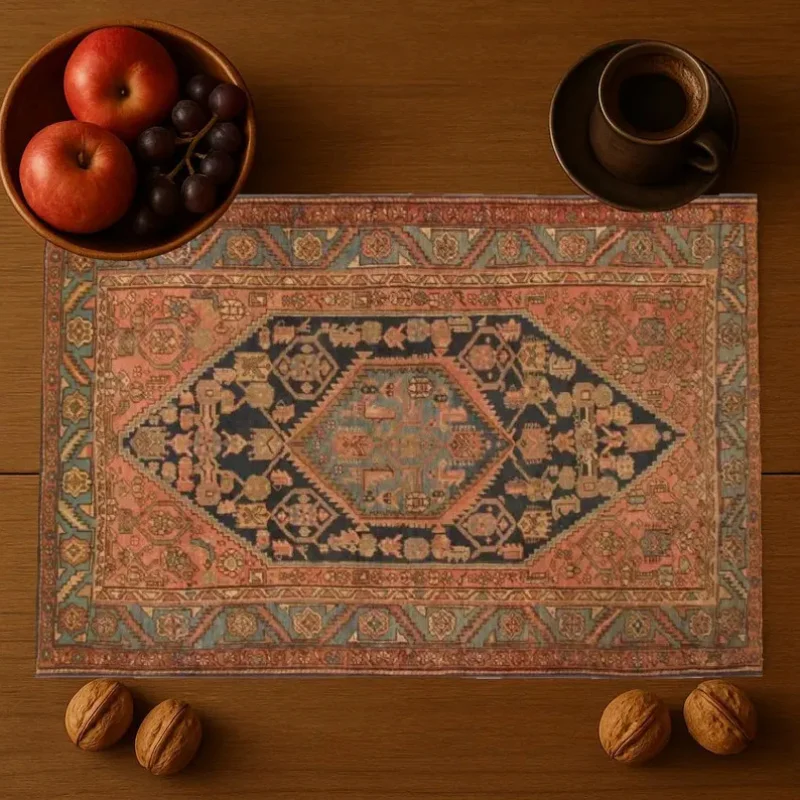 VIKAMA Colorful Placemats Authentic Rug-Style Table Mats Kitchen Decorative Placemats for Dining Room Decor