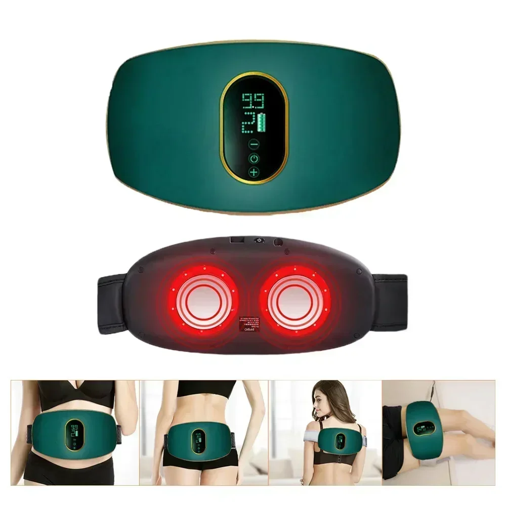 Belly Fat Burner for Women Men Electric Vibrating Abdominal Tens EMS Training Massager Heat Infrared Waist Shaper Belt Fitness