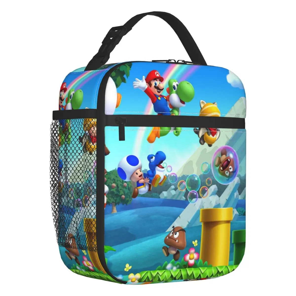Bolsa térmica personalizada para almoço, M-Marioes, videogame, irmãos e amigos, para mulheres e homens, reutilizável, caixa térmica bento, escola