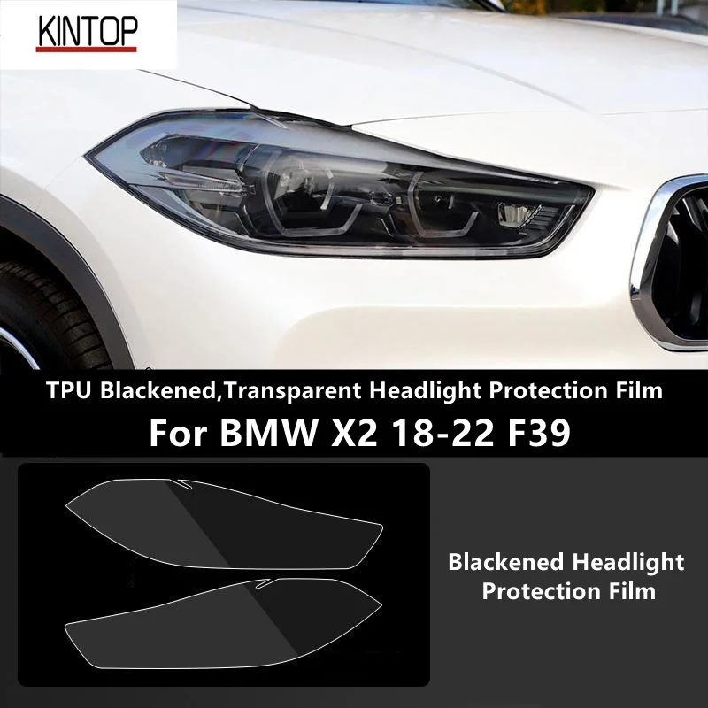 

For BMW X2 18-22 F39 TPU Blackened,Transparent Headlight Protective Film, Headlight Protection, Film Modification