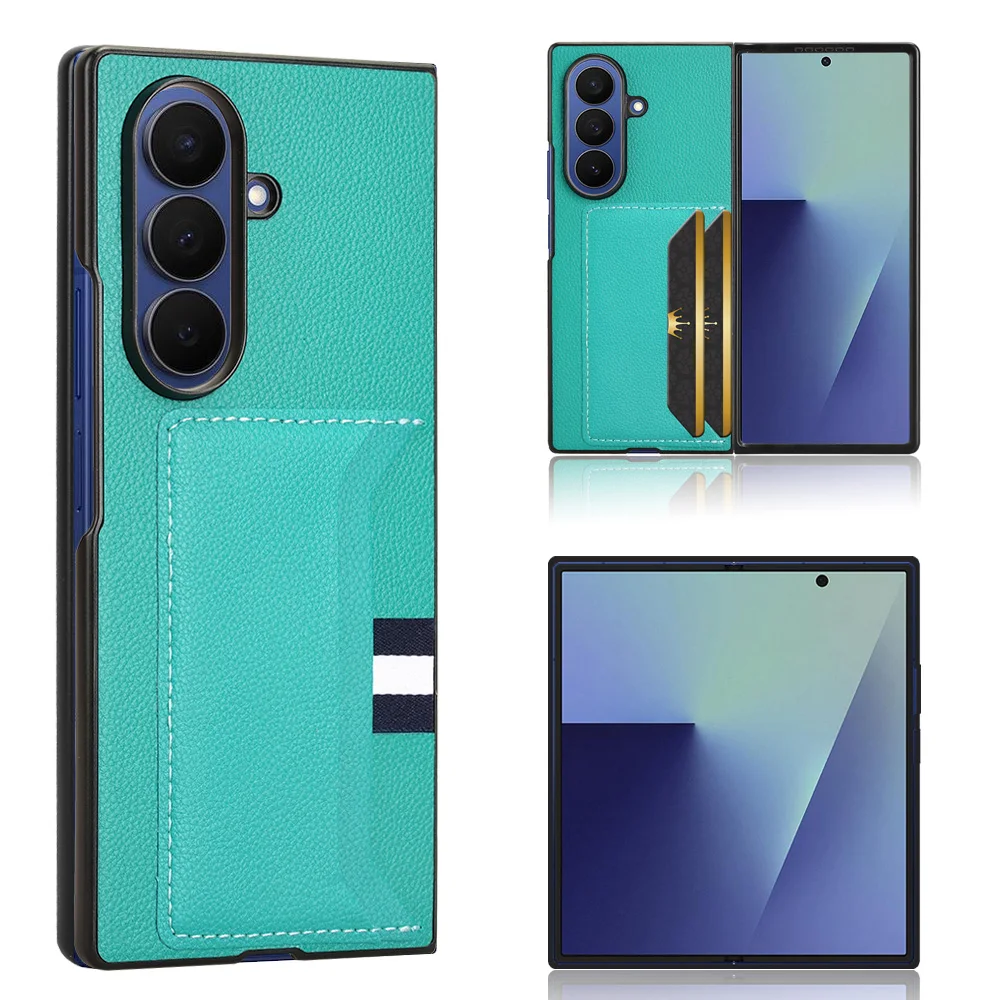 For Samsung Galaxy Z Fold 7 5G Fusion PU Leather + Hard PC Case For Samsung ZFold7 5G Protection Cover Phone Coque