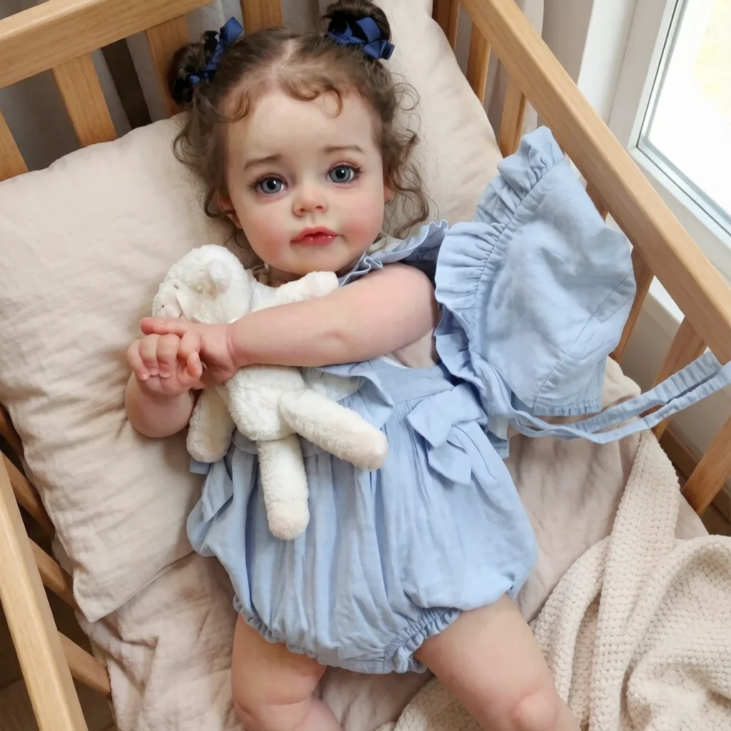 19 Zoll Neugeborenen-Babypuppe Jocy Ward Reborn Babygröße Echtes Bild Handgefertigt 3D-Haut Eingewurzeltes Haar Sichtbare Adern