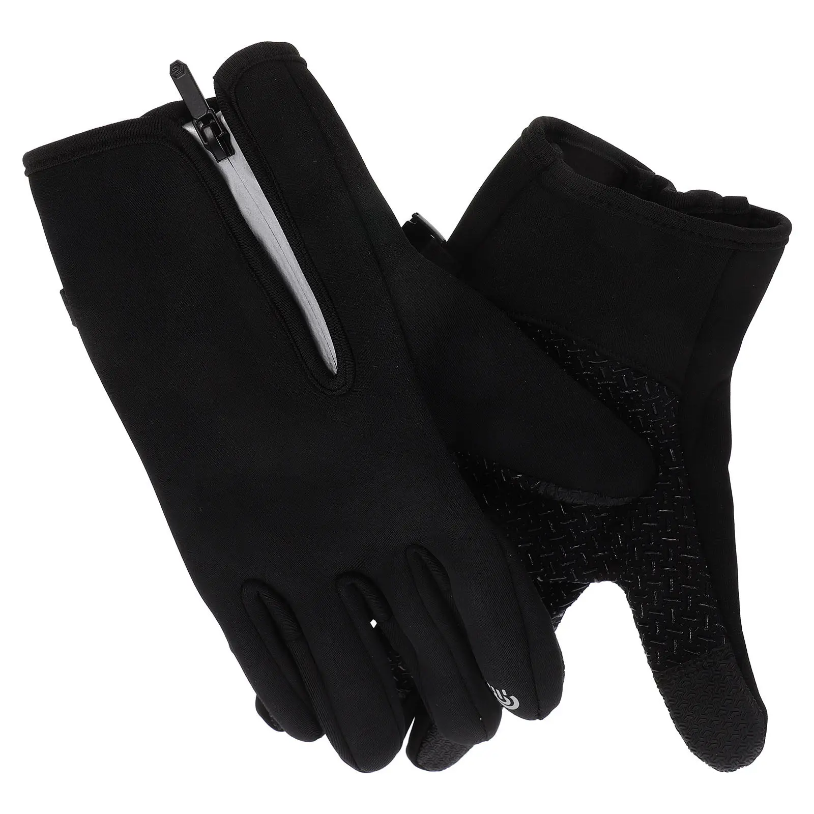 

1Pair Double Waterproof Warm Outdoor Gloves with 3-Layer Insulation Touch Screen Compatible Anti-Sweat Grip Bike Riding Gloves