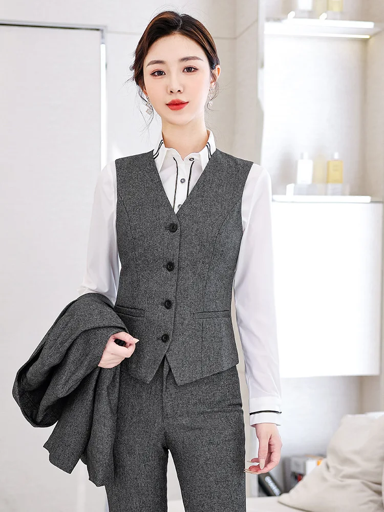 Formal Uniform Designs Pantsuits Ladies Office Professional for Women Business Work Wear Autumn Winter Blazers Outfits Set