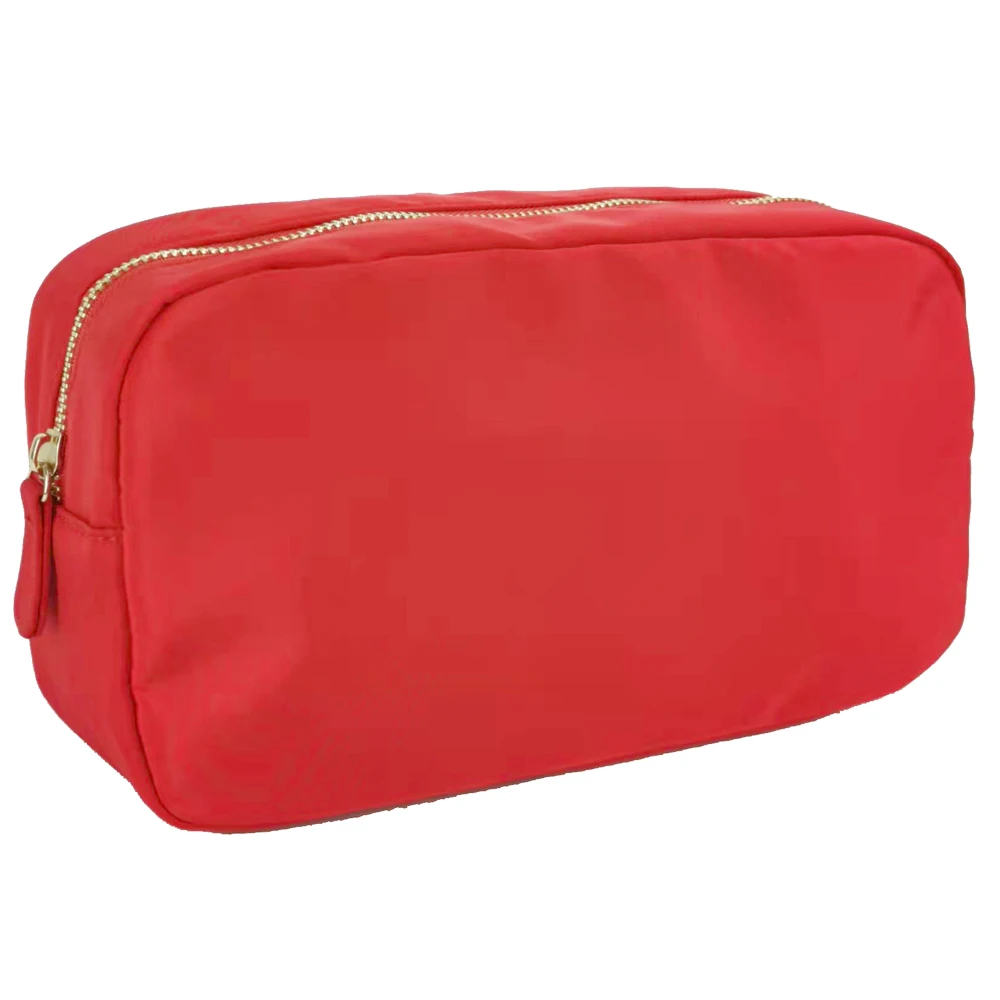 Waterproof Nylon Durable Toiletry Bag Cosmetic Bag Solid Color Female Makeup Bag Travel Toiletry Beauty Makeup Bag Organizer