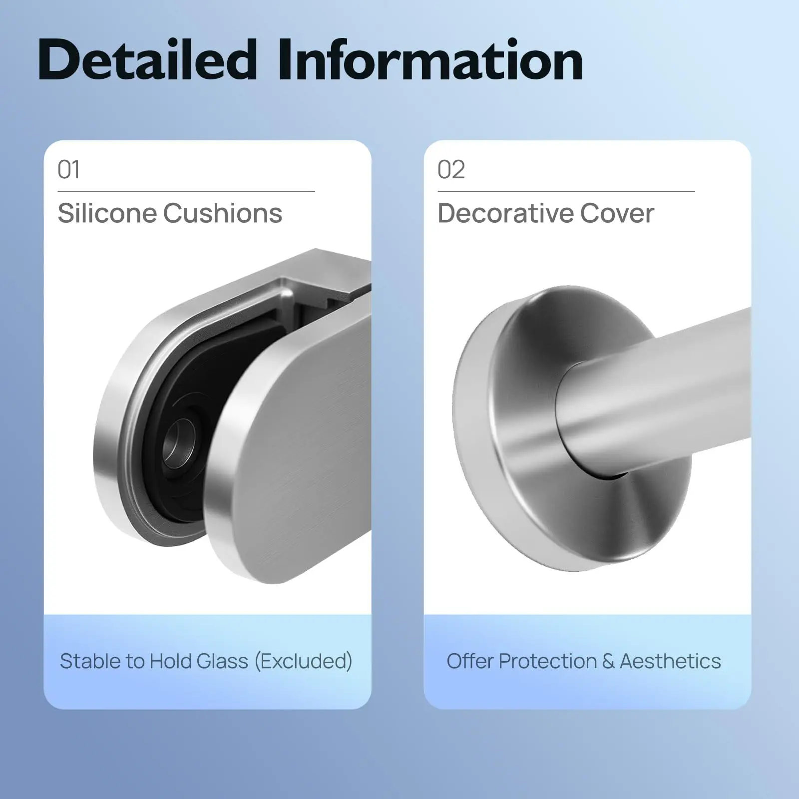 Glass Stair Railing Post System, 90Cm/35.43In Stainless Steel Middle Post Glass Balustrade Railing Post Indoor & Outdoor Guardra