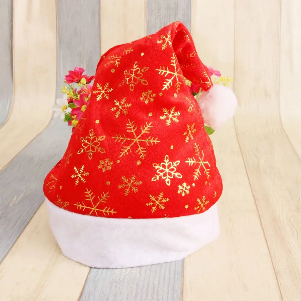 Soft Cute Snowflake Plaid Adult Star  Santa Claus Hat Children Hat Christmas Hat Warm Cap