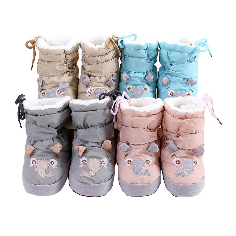 2023 Autumn And Winter Baby Thickened High Tube Cotton Shoes Newborn Soft Sole Plus Velvet Foot Cover Baby High Top Shoe Cover