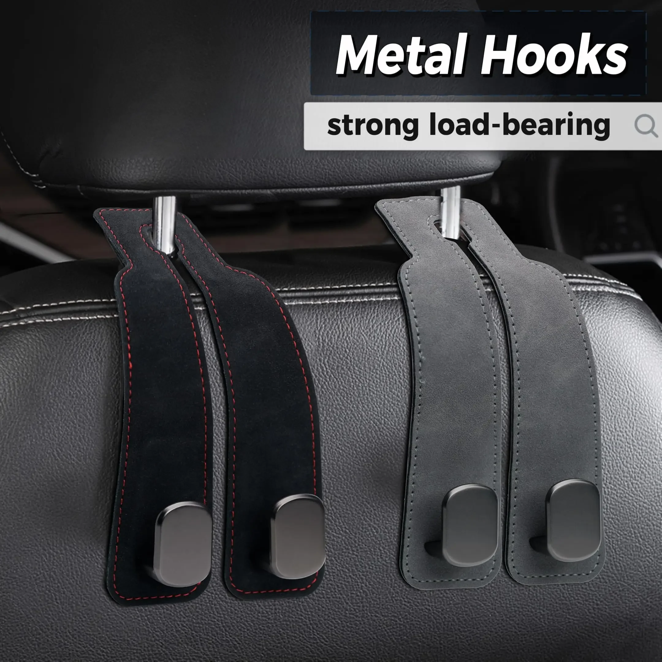 

2PCS 2 in 1 Car Hook Rear Seat Back Hooks Headrest Hanger Clip Universal Double Hooks Holder Storage Car Interior Accessories