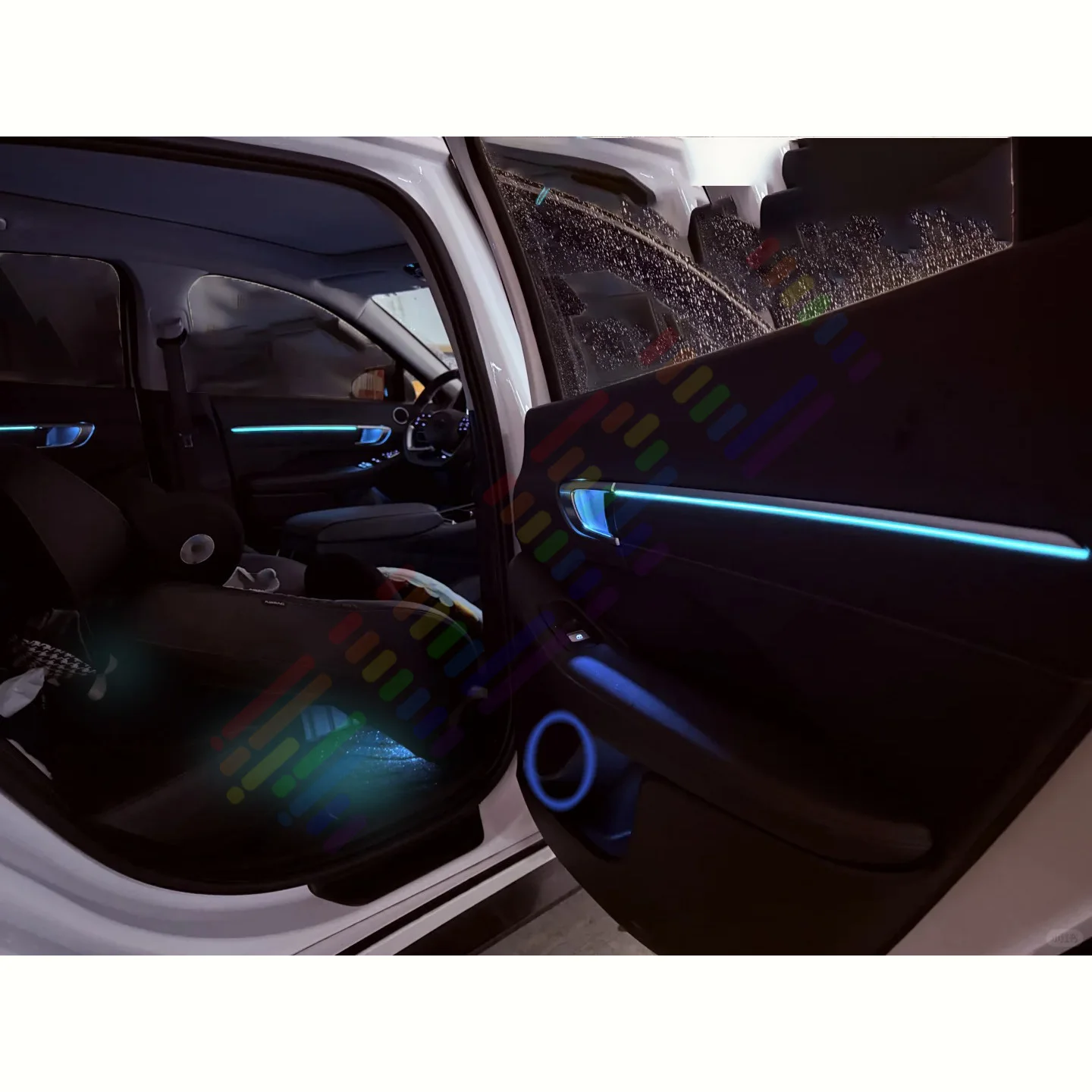 لفولفو XC40 2 شريط إضاءة LED داخلي 64 لون أوضاع متعددة أضواء جو LED لمحرك مريح ومريح #5