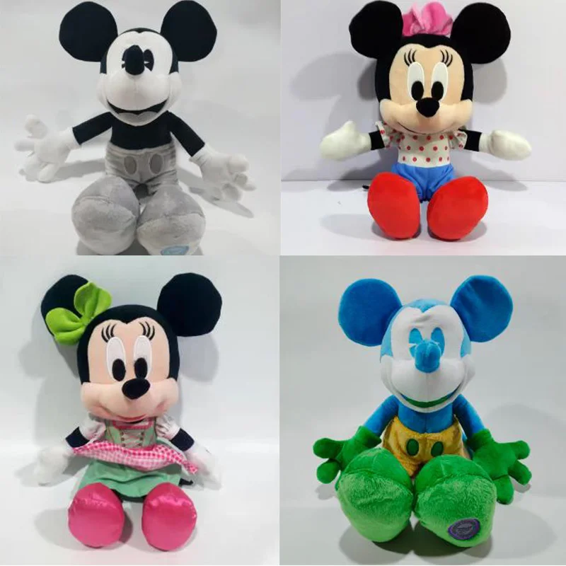 

Новый Дисней Рождественские цвета Микки Маус мягкие плюшевые игрушки специальная версия Микки плюшевые игрушки куклы подарки на день рождения для девочек