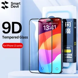 SmartDevil Full Cover Tempered Glass for iPhone 16 Pro Max 15Pro Screen Protector for iPhone 16Pro 14 Pro Max HD Anti-blue Light