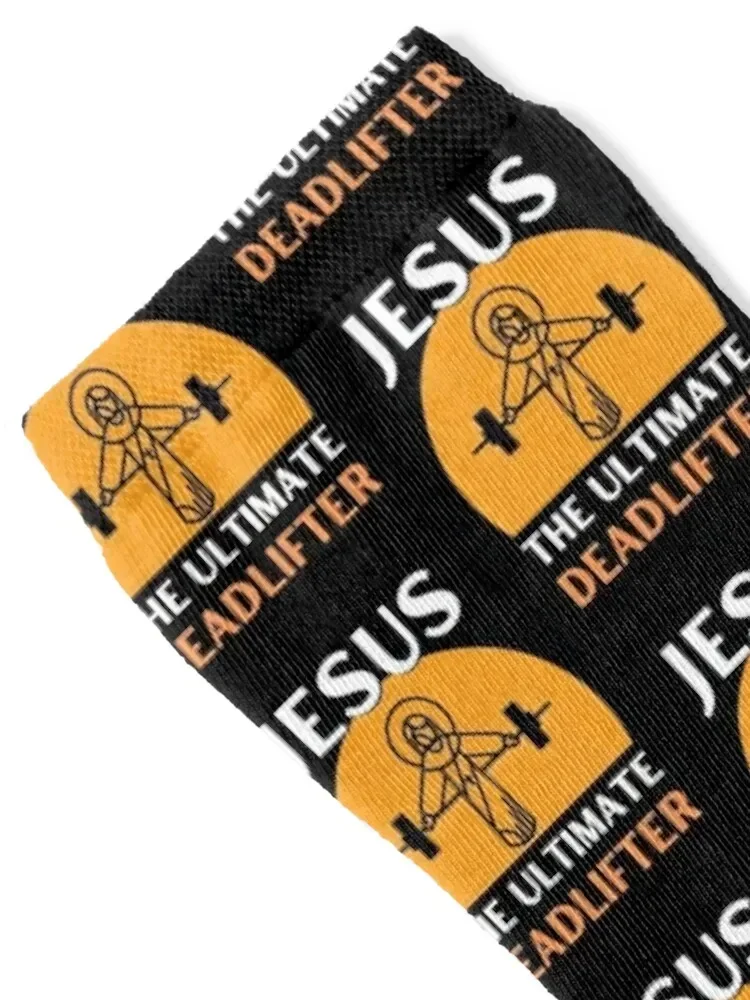 Jesus The Ultimate Deadlifter Weightlifter & Bodybuilder design Socks Men's cartoon Men's Socks Luxury Women's