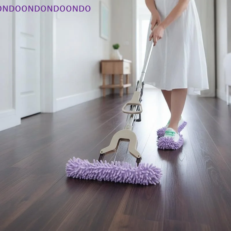 1 Pair Dust Mop Slippers Fits Most Sizes Washable Mopping Foot Socks for Pet Hair Cleanup