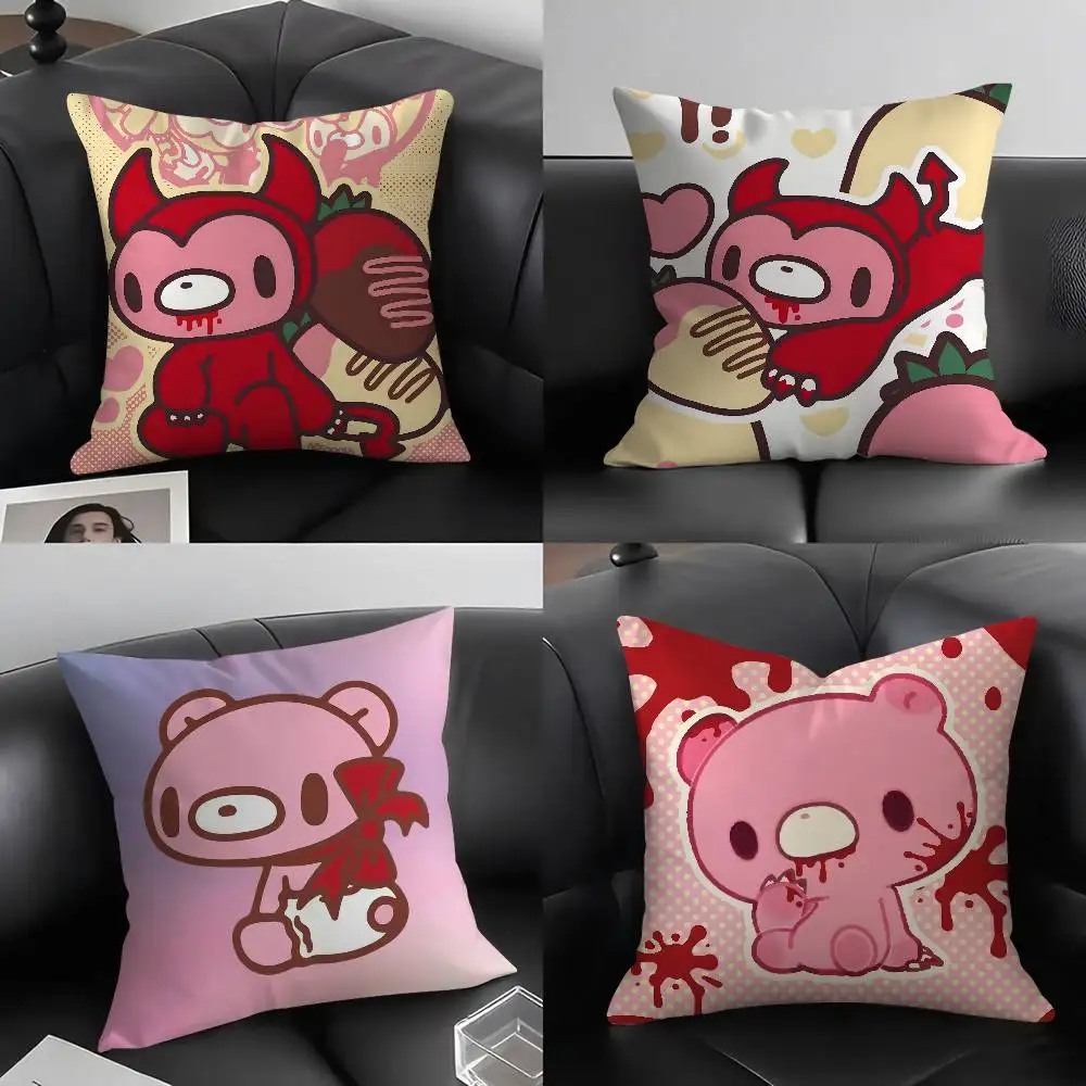 

Cartoon G-GloomyS Bear Pillow Case Home Dorm Chair Back Short Plush Double-sided Printing Office Nap Time Cushion Cover
