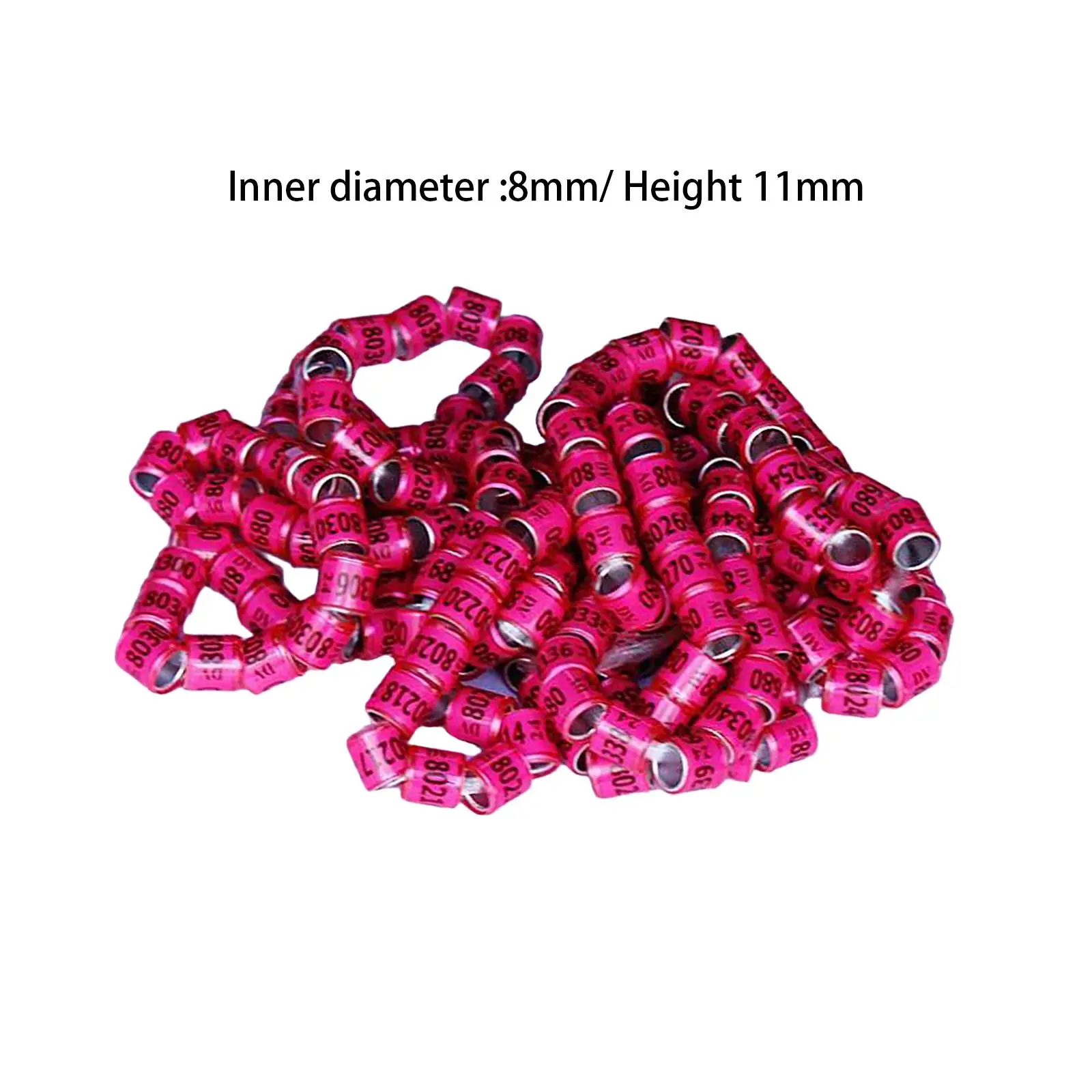 Aluminium Dove Leg Rings 2024 Marker Band 8mm 100PCS Bird Identification Rings for Racing Pigeon Equipment Training