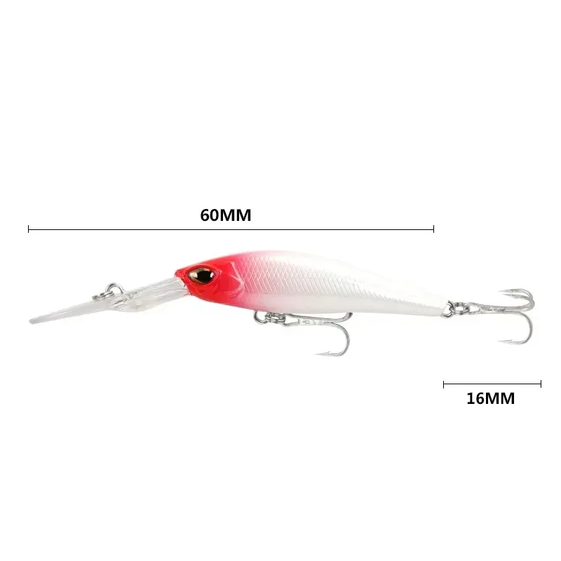 Przynęty wędkarskie Przynęty wędkarskie Nurkowanie ABS Scuba Bass Przynęta drogowa 6g/90mm Długi Język Minnow Przynęta drogowa do wędkarstwa słodkowodnego i morskiego