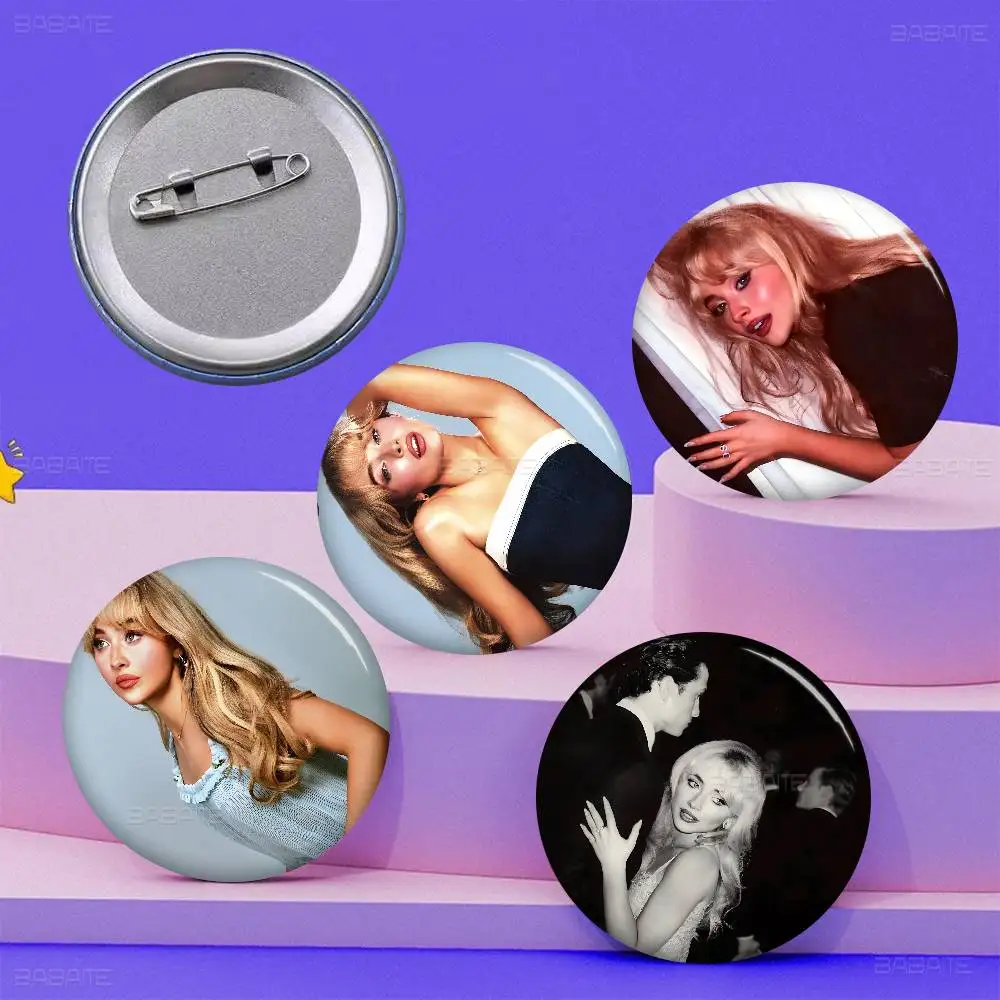 Fashion S-Sabrina Carpenter Creative Pins Funny Round Snap-in Brooch Badge Backpack Hat Accessories Jewelry Gifts for Friend