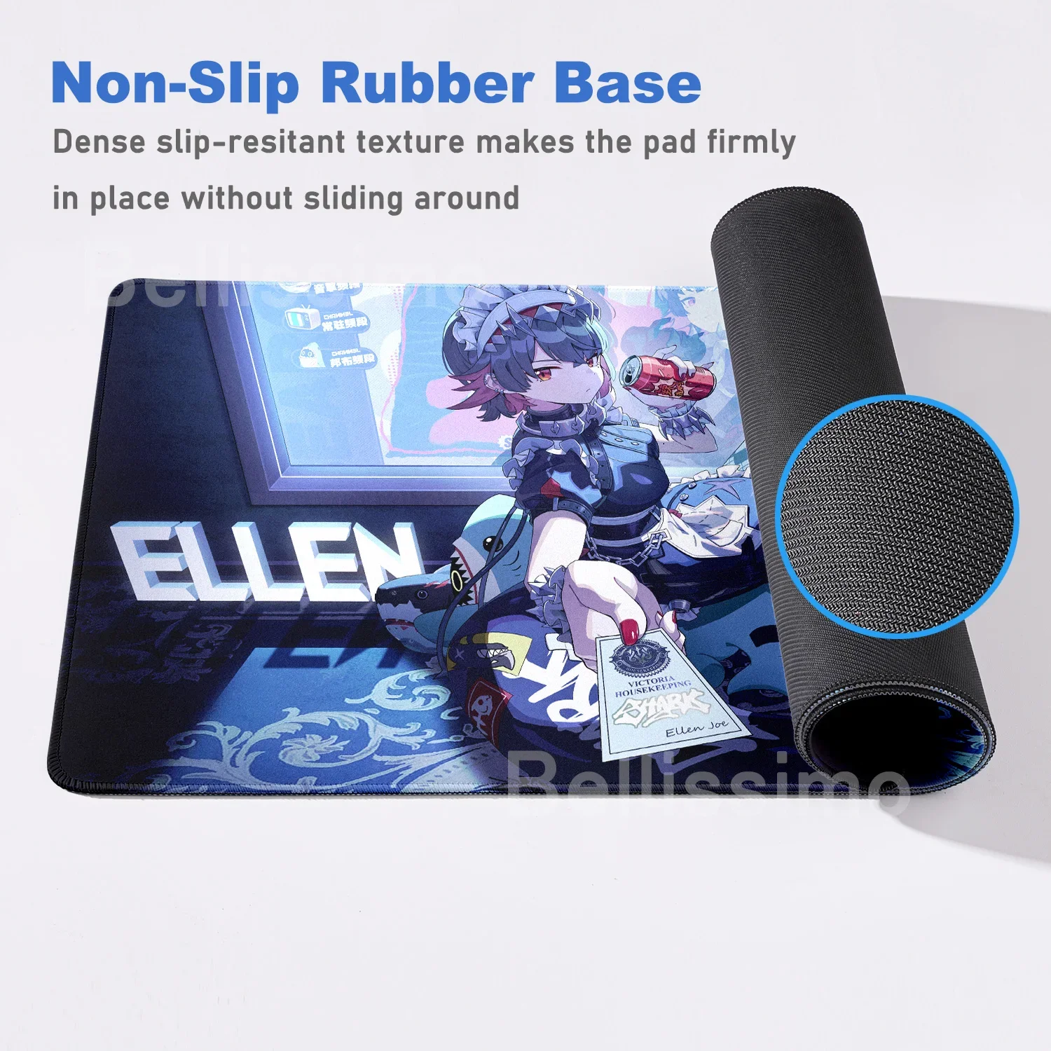 Zenless Zone Zero Mouse Pad ZZZ Ellen Mousepad كبير لوحة المفاتيح الحصير XXL PC خزانة ممتدة حصيرة مكتبية ملحقات المكتب Playmat