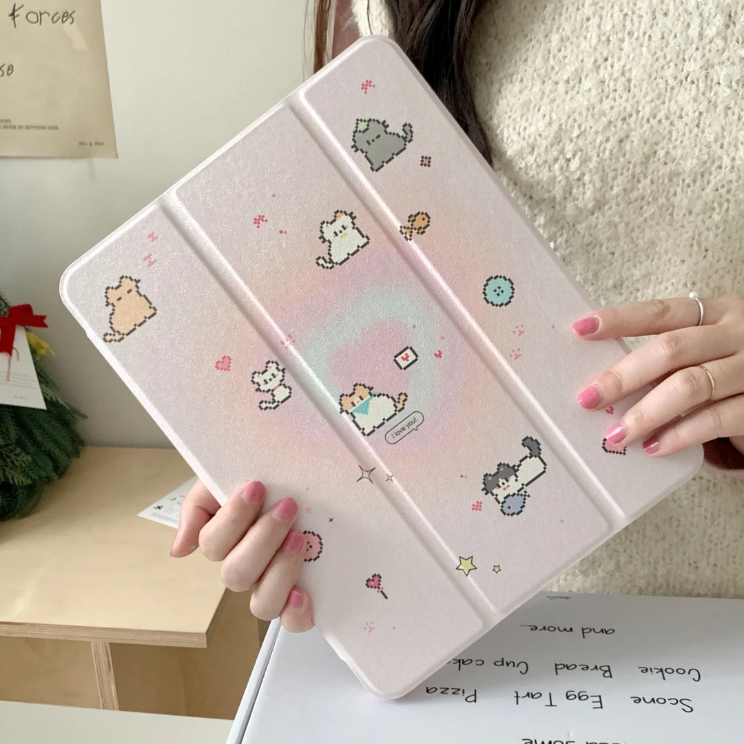 Cute Case for New iPad 10.2 10.9 Pro 11 9.7 10.2 8 9th Air3 pro10.5 iPad Air 5th 4th 10th Generation with Pencil Slot Stand Case