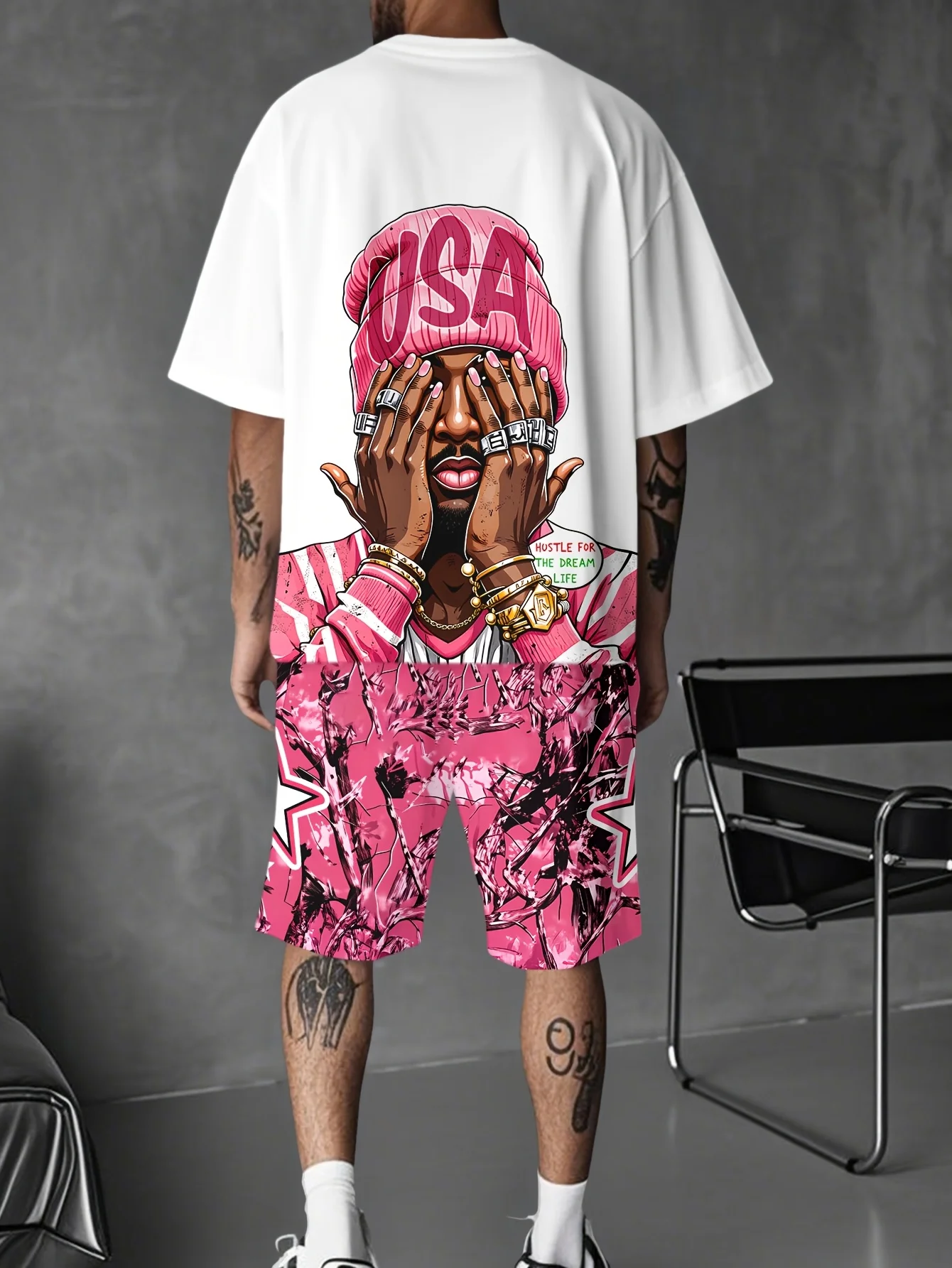 

Men's Casual Fashionable T-Shirt and Shorts Set Soft Breathable 3D Pattern Print Comfortable Quick Drying Summer Outfit for 2026