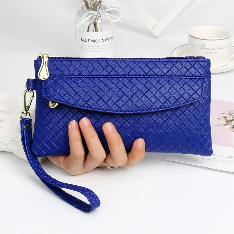 Women\'S Clutch Bag Casual Mobile Phone Coin Purse Fashionable Pouch Trendy Female PULeather Wallet Purses Handbag Card Holder