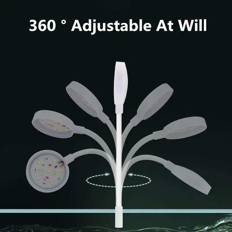 Mini éclairage LED pour Aquarium, prise USB étanche, Rotation à 360 degrés, économie d'énergie, conception à Clip pour Aquarium
