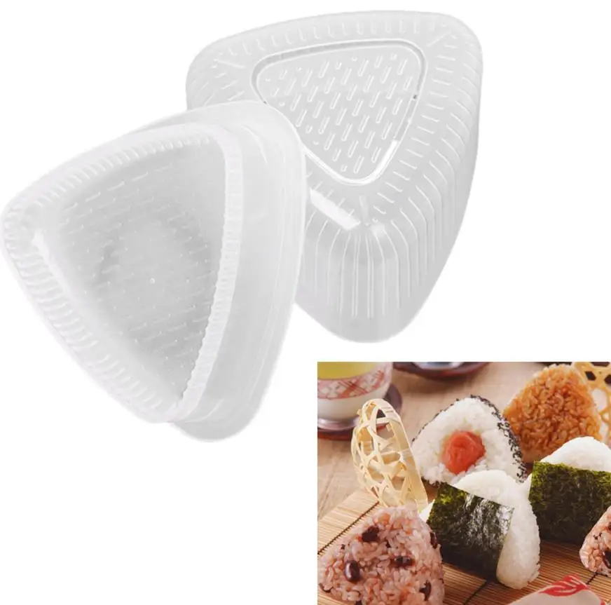 2pcs/set Mold DIY Sushi Mold Onigiri Rice Ball Food Press Triangular Sushi Maker Sushi Kit Japanese Bento Sushi Accessories nori