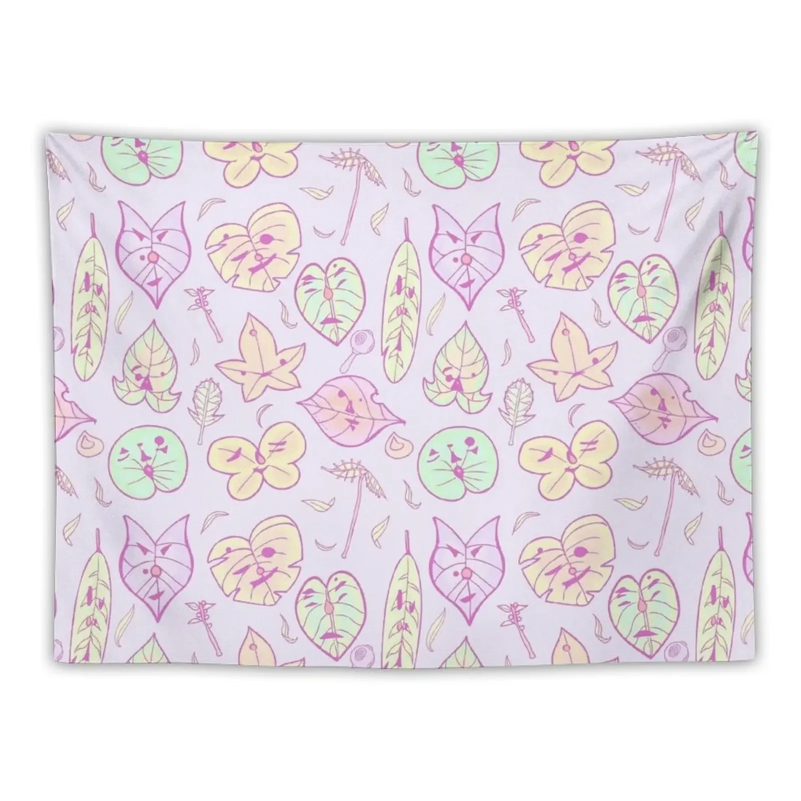 Hestu's Friends (Pastel Purple Ver.) Tapestry For Bedroom Wall Deco Bedroom Decor Aesthetic Aesthetic Home Decor Tapestry