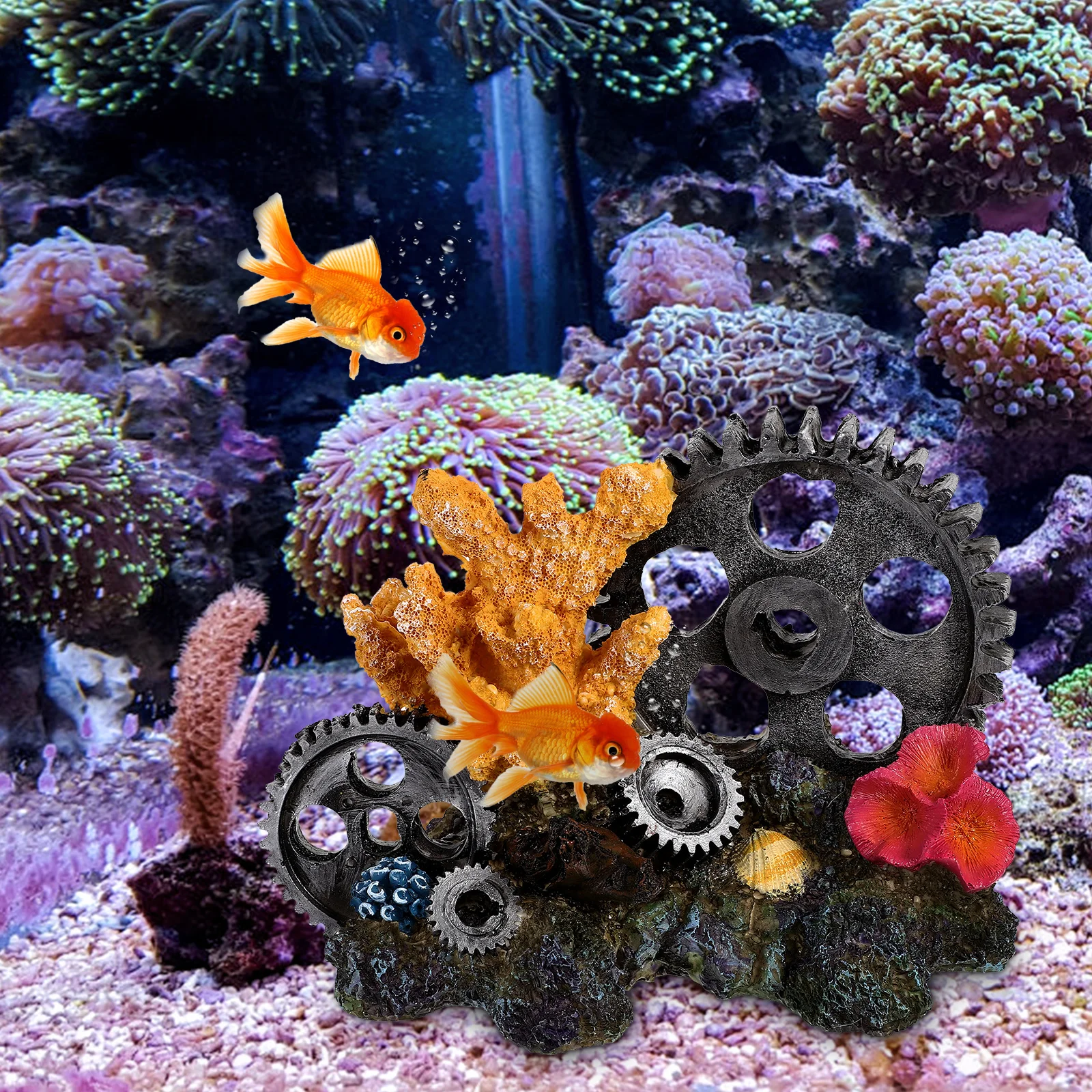 

Simulated Resin Aquarium Fish Tank Decoration Lifelike Shape Durable Underwater Realistic Stone Resin Rockery nament Small Pets