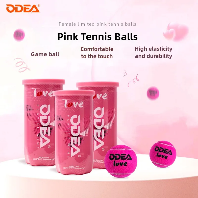 

Odea Love Pink Tennis Balls 2/4/6Cans,High Bounce Durable Training Balls for Women Beginners