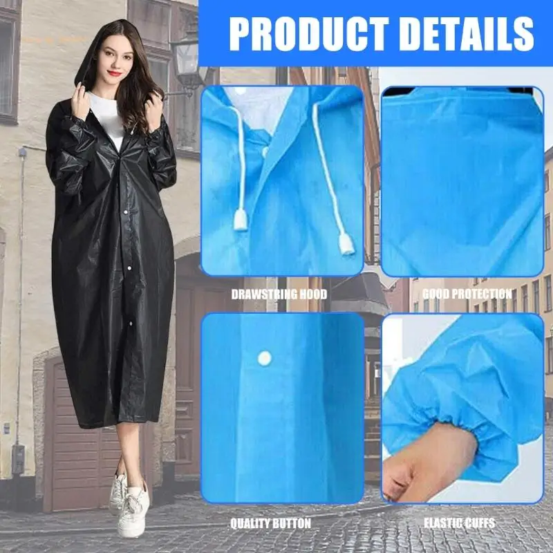 Waterproof Rain Ponchoes Hooded Rain Coat Picnics Mats Blanket Transparents Raincoats for Outdoor Camping Hiking Dropship