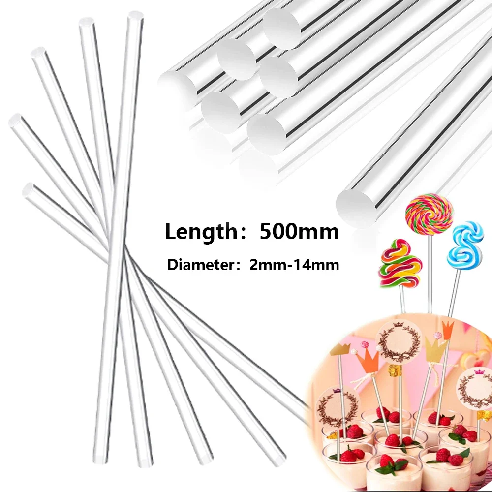 1-5pcs Multi-Purpose Clear Acrylic Round Bars, DIY Building & Model Material, Transparents Craft Rods 500mm Length