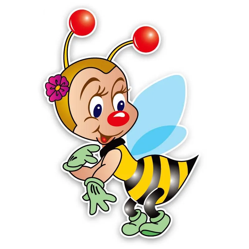 S50413#  Various Sizes Personality PVC Decal A Happy Little Bee Waterproof Car Sticker on Motorcycle Laptop Decorative