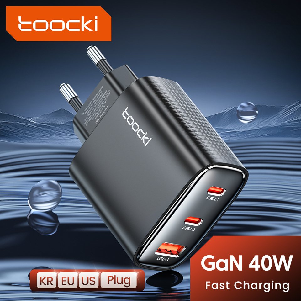  Toocki 40W Charger GaN PD 20W Fast Charging USB Type C Chager for iPhone 15 14 13 12 Pro Max iPad Samsung S24 S23 Xiaomi POCO 