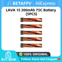 BETAFPV LAVA 1S 300mAh 75C Battery (5PCS) for Air65 Whoop Drones