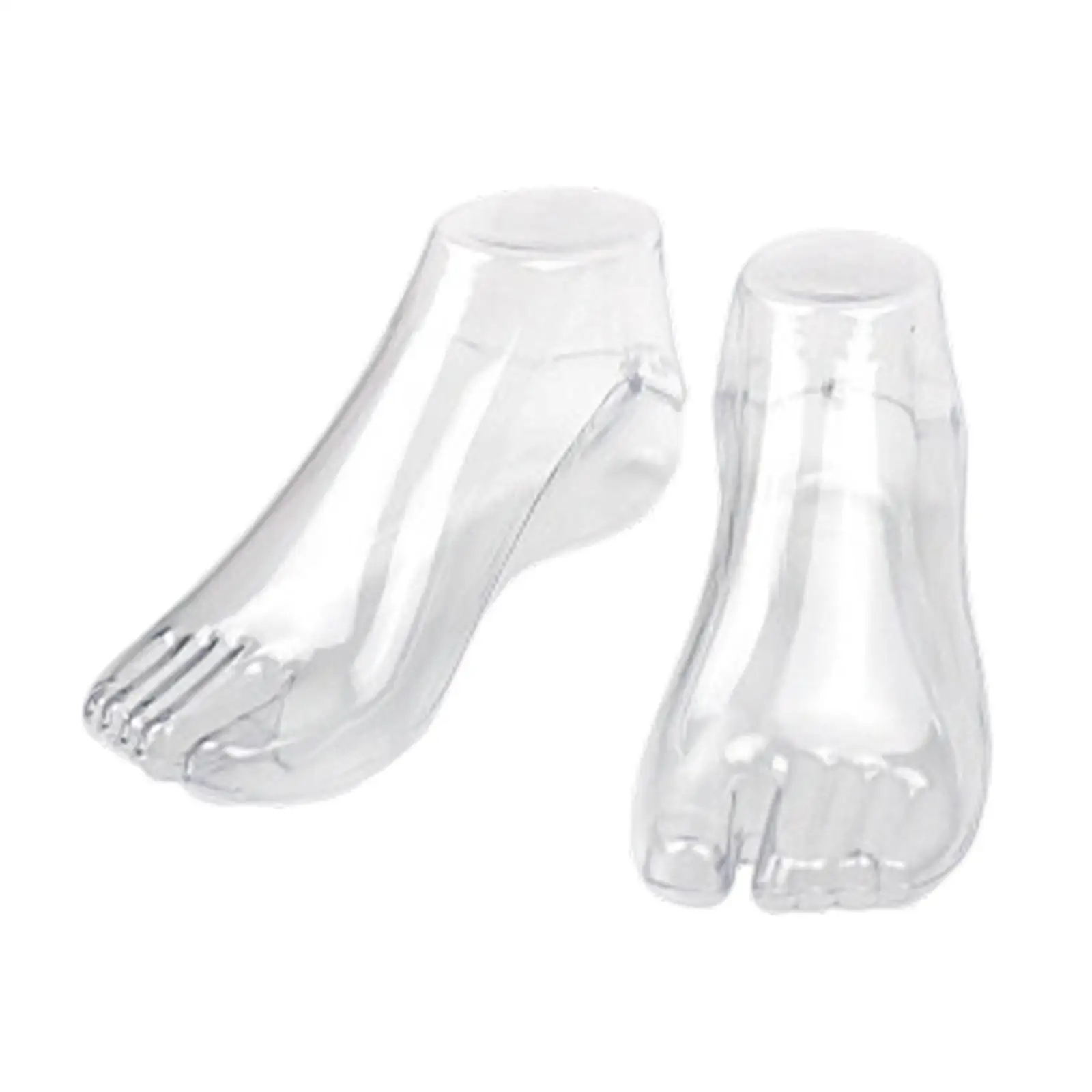 Transparent Sock Display Model Foot Mannequin Tools Premium Polyethylene for Retail Shoe Store Showcase