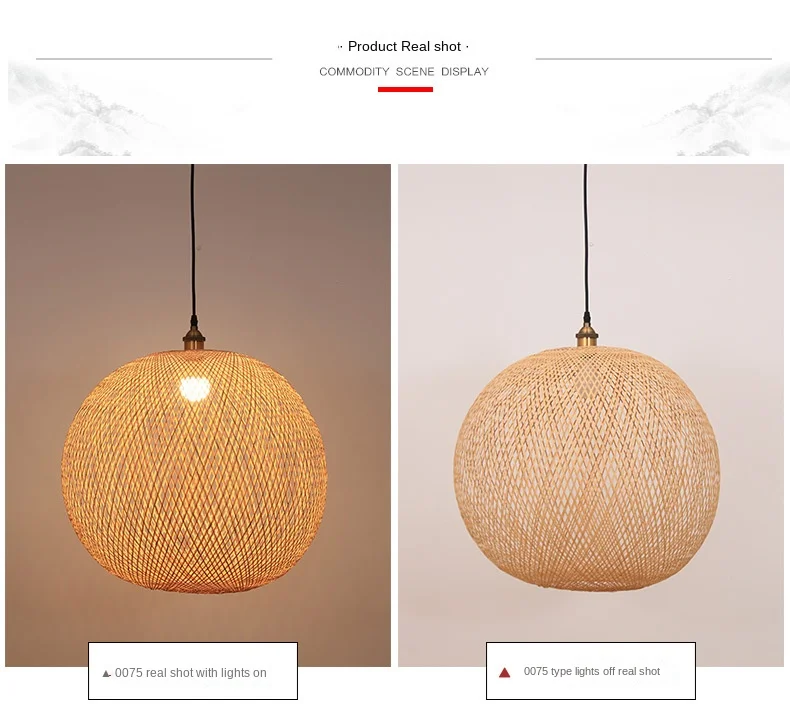 Handmake Bamboo Chinese Style Pendant Light Hanging Lamps for Dining Room Living Room Decor Restaurant Loft Luminaire Hanglamp