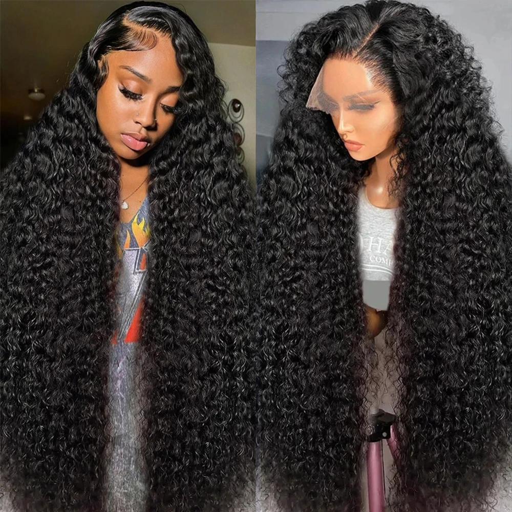 Human Hair Lace Frontal Wig Deep Wave Frontal Wig 13x6  Lace Frontal Wig 13X4 28 30 32 34 36 Inch Deep Curly Lace Front Wig