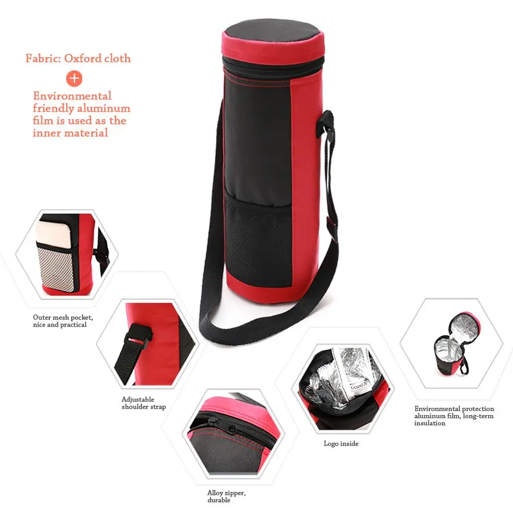 NEW Insulated Universal Outdoor Traveling Water Bottle Pouch High Capacity Tote Bag