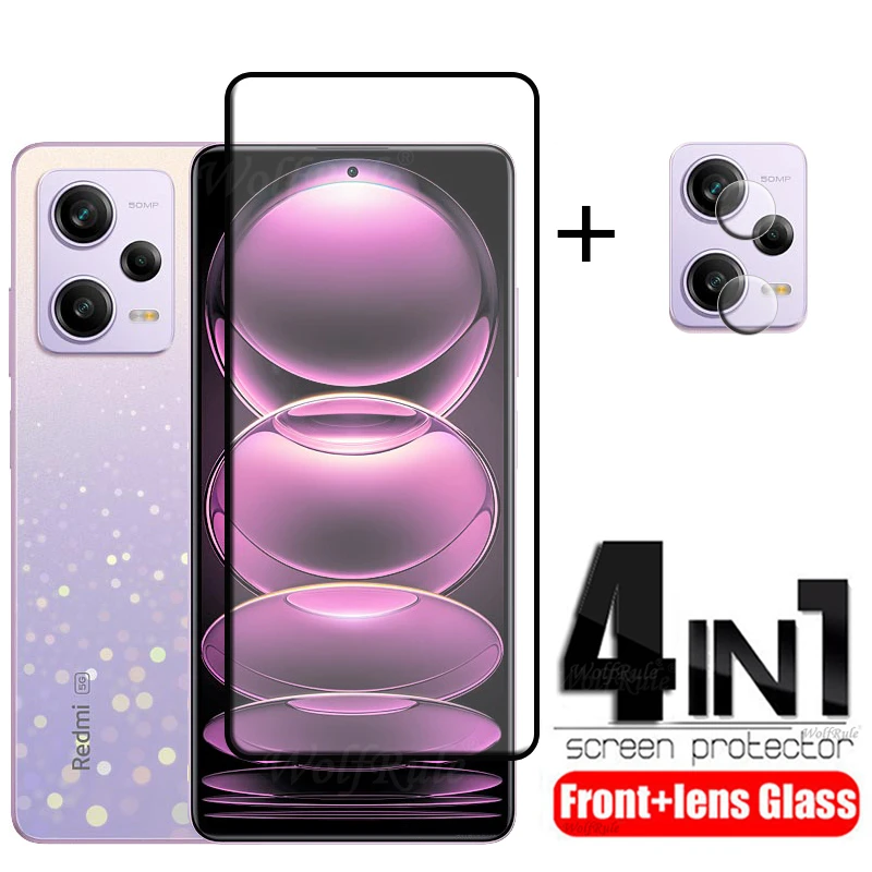 

4-in-1 For Redmi Note 12 Pro Glass Redmi Note 10S 11S 10 10 11 12 Pro Plus Screen Protector Lens Xiaomi Redmi Note 12 Pro Glass