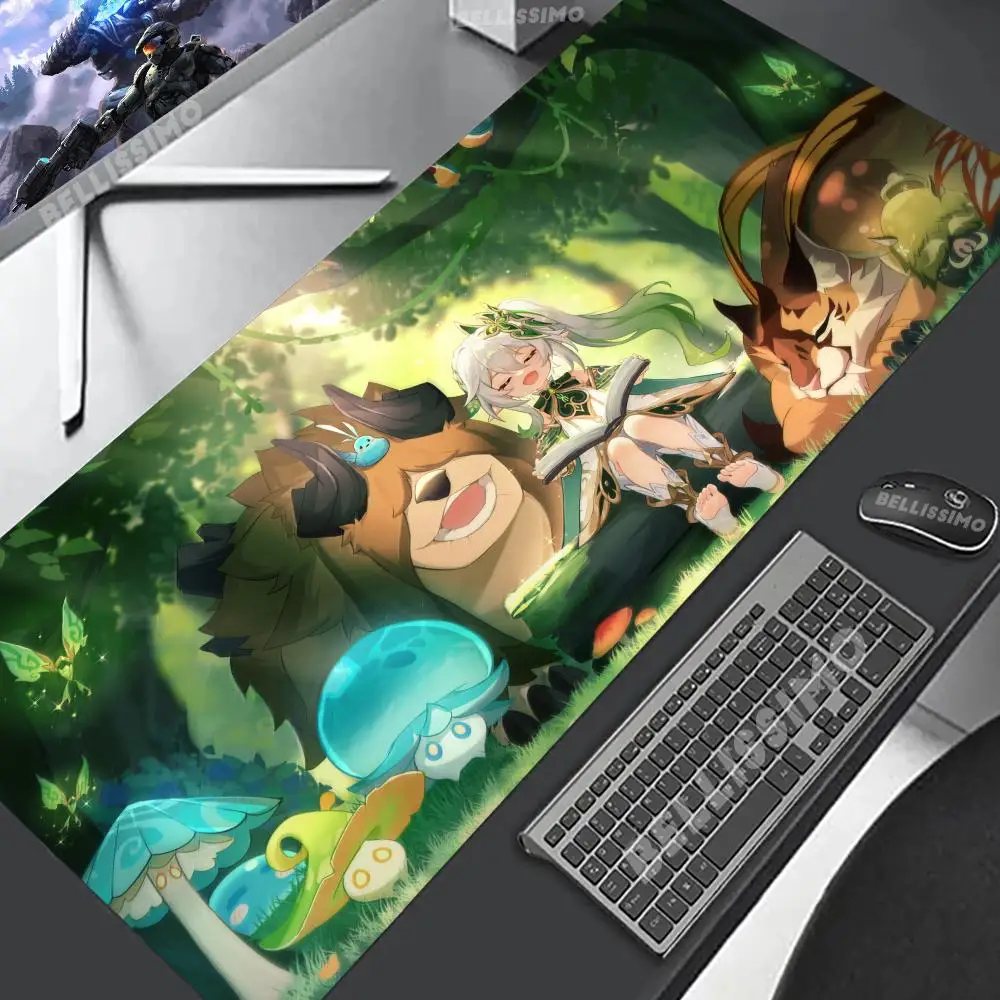 Nahida Genshin Impact Mouse Pad Mouse Gamer Non-Slip Rubber Edge locking mousepads Keyboard Game play Desk Protector mats
